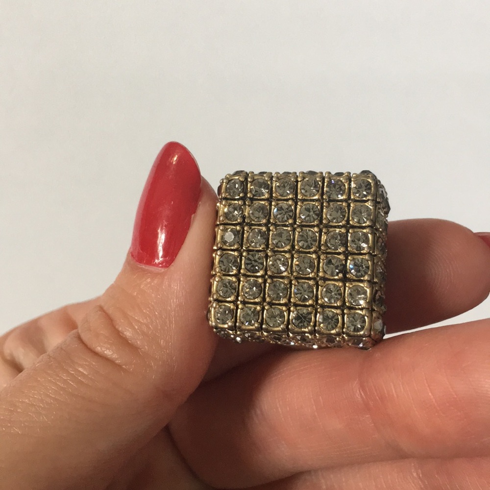 Lia Sophia Cubist Heavy Stone Encrusted Ring 7